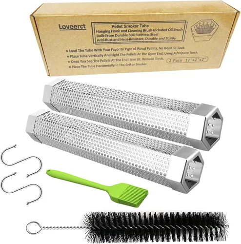 Vista 7 de Tubo de humo para ahumador de pellets de 12 pulgadas, tubo de ahumador de 5 horas de humo en caliente/frío, tubo de fumar, para añadir sabor ahumado