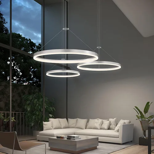 Vista 2 de Sonneman Modern Lighting 2311.16 Corona - Lámpara colgante LED con anillo de 1 luz para isla de cocina o comedor con cubierta acrílica, cable