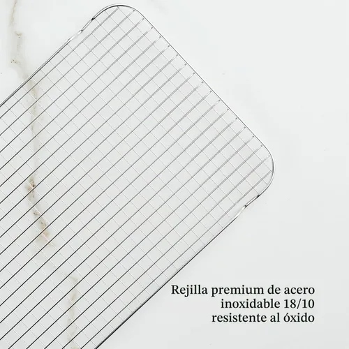 Vista 3 de Provisions OvenBond - Sartén mediana de acero inoxidable de 12 x 15 pulgadas con estante