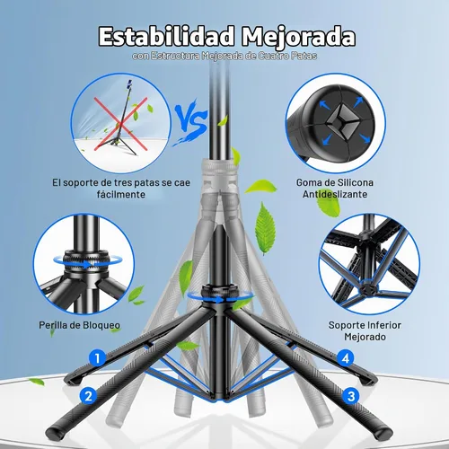 Vista 5 de FOURPILLARS Trípode automático para selfie stick para iPhone y Android