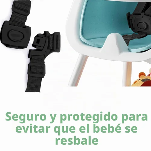 Vista 4 de Cinturón de seguridad de 5 puntos para silla alta, almohadillas de hombro con cojín de entrepierna para cinturón de seguridad, kit de cinturón