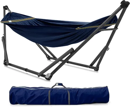 Vista 24 de Soporte de hamaca Tranquillo Uniki con garantía de 3 años, hamaca plegable instantánea de 30s con soporte, hamaca de camping con capacidad de 550 1.