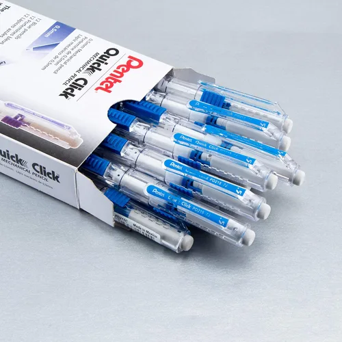 Vista 31 de Pentel QUICK CLICK - Portaminas mecánico (0.7mm), cuerpo verde, caja de 12 lápices (PD217D)