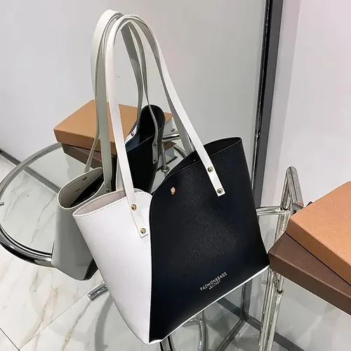 Vista 2 de Bolso de mano para mujer, bolso de mano de moda, bolso de hombro para mujer, bolsa de cuero con bolsillos