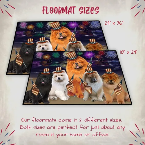 Vista 6 de Doggie of the Day Chow Chow Dogs Floor Mat - 4th of July Independence Day - Best Dog Doormat - Protector Decor - Unique Portrait Art - Premium