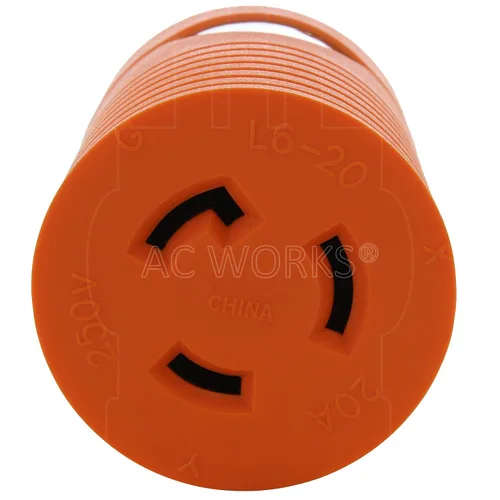 Vista 4 de AC WORKS [AD620L620] Adaptador de bloqueo NEMA 6-20P 20Amp 250Volt Macho Plug a NEMA L6-20R 20Amp 250Volt Bloqueo Conector Hembra