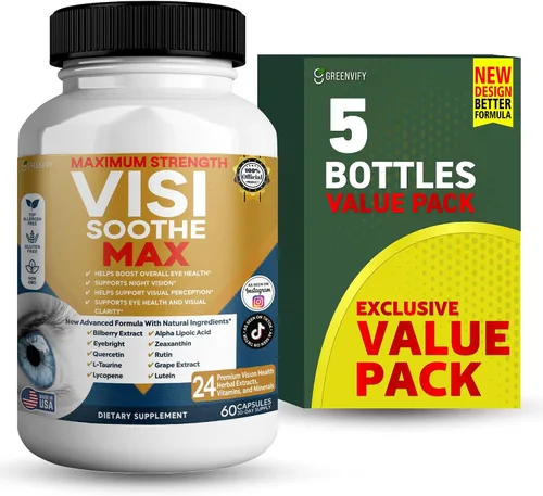 Vista 9 de Vision Soothe Max Suplemento para la salud ocular, 60 cápsulas, 24 extractos de hierbas con vitaminas y minerales, máxima fuerza (1)