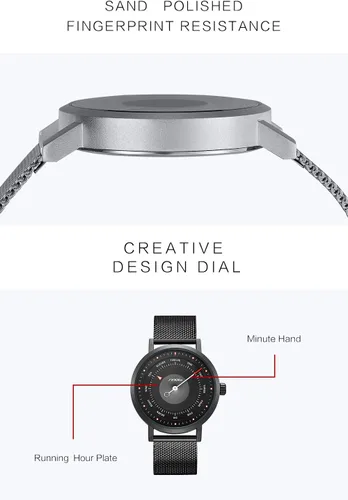 Vista 4 de SHENGKE Sinobi Relojes de negocios hombres moda diseño original reloj hombres malla acero reloj reloj Relogio masculino creativo reloj de pulsera