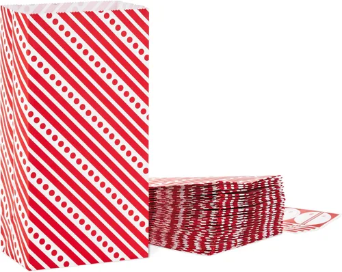 Vista 8 de Hallmark Bolsas rojas para obsequios de fiesta y golosinas envueltas, diseños variados