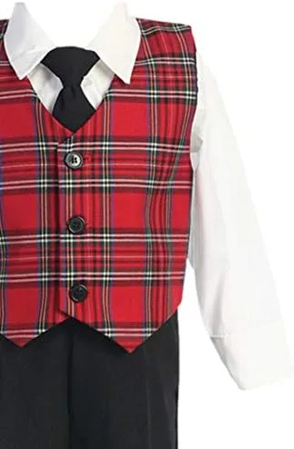 Vista 4 de Chaleco de Navidad a cuadros con pantalones