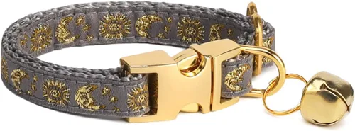 Vista 23 de waaag Pet, Moons Stars Suns - Collar para perro y gato, múltiples diseños Crescent Celestial, collar de correa para perro y gato, tamaño XXS