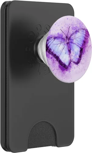 Vista 7 de Soporte desplegable para teléfono celular con diseño de mariposa, PopSockets de acuarela morada: agarre intercambiable para teléfonos y tabletas