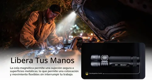 Vista 7 de Nitecore EX7 Linterna de 6,000 lúmenes – Linterna recargable de alto rendimiento con foco, luz de inundación, mixta – Carga rápida USB-C, alcance
