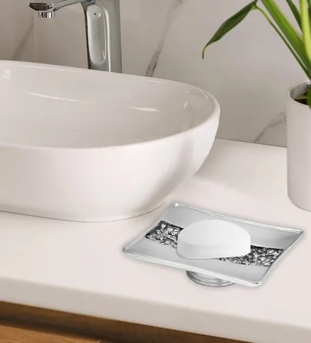 Vista 2 de Popular Bath Sinatra Jabonera de baño, moderna, accesorios de baño clásicos y decorativos, hermosos diseños de Hollywood