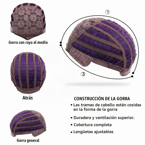Vista 9 de Peluca Corta Púrpura Cosplay Peluca Corta Bob Púrpura Peluca de Halloween para Disfraces de Mujeres Púrpura/Bob