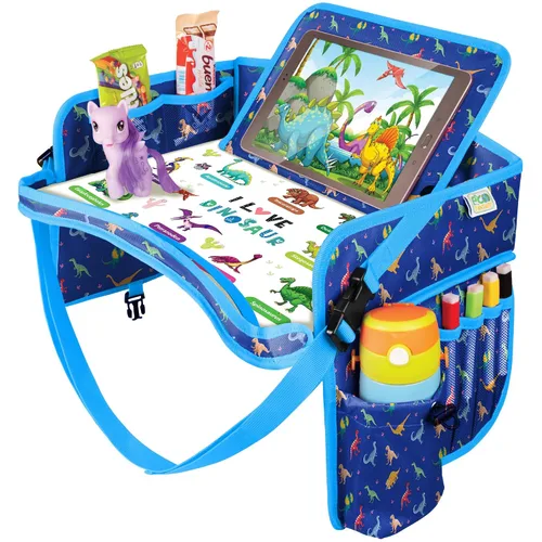 Vista 11 de ECOFANTASY Bandeja de viaje para asiento de automóvil para niños, mesa de Avión