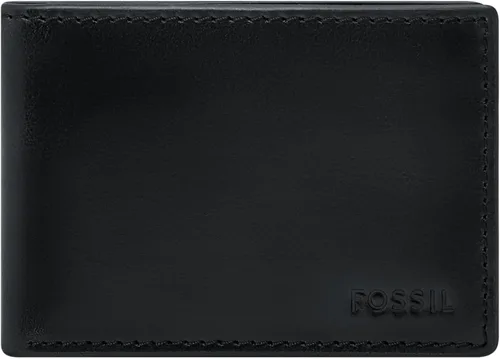 Vista 16 de Fossil Billetera de cuero delgada minimalista plegable con bolsillo frontal para hombres