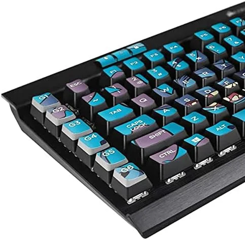 Vista 2 de Skinit Calcomanía de otra piel compatible con el teclado mecánico para juegos K95 RGB Platinum – Diseño de patrón de expresión facial con licencia