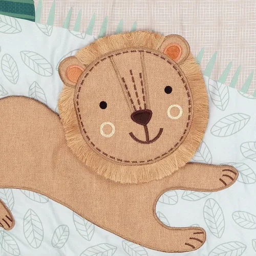 Vista 9 de Lambs & Ivy Jungle Friends - Juego de ropa de cama de 5 piezas para cuna de bebé