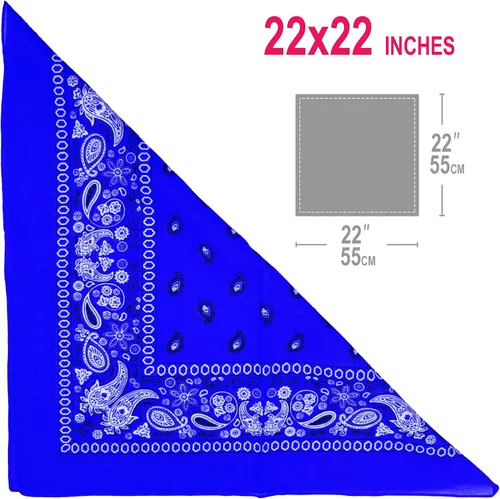 Vista 5 de Basico Bandanas 100 algodón cabeza Wrap multiusos 6 12 paquetes