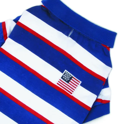 Vista 3 de Zack & Zoey Patriotic Pooch SPF40 - Polo para perros, talla XS de 10 pulgadas