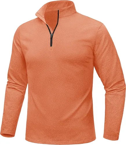 Vista 61 de MAGCOMSEN Sudadera de golf de manga larga con forro polar para hombre, con cremallera de 1/4, térmica, para correr