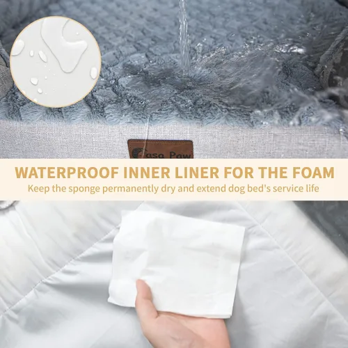 Vista 52 de Camas ortopédicas para perros grandes, cama de espuma viscoelástica impermeable para mascotas grandes con lados 89x56 cm, sofá para perros grandes