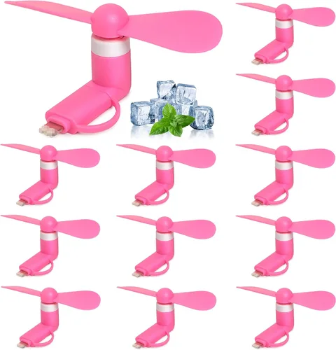 Vista 11 de Paquete de 24 mini ventiladores de mano a granel, mini ventilador portátil 2 en 1 para teléfono celular Paquete de 24 colores surtidos