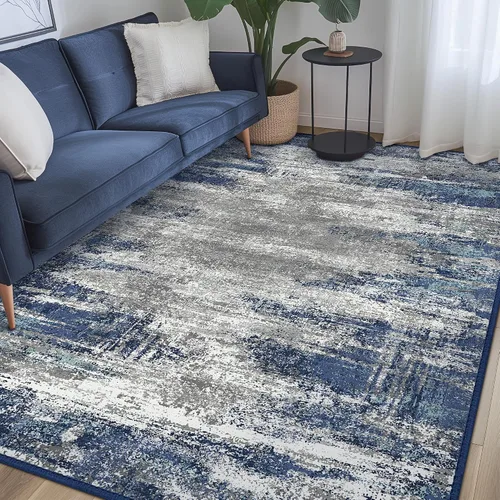 Vista 35 de Bavni Tapetes de 2 x 3 pies, lavable a máquina, clásico, con estampado gastado, ultradelgado, felpilla, decorativo, pelo corto, ligero