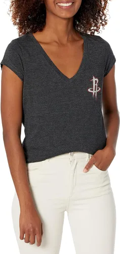 Vista 39 de Ultra Game Camiseta de mujer NBA Oficial con cuello en V y strass de manga corta