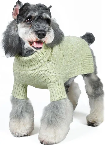 Vista 15 de KYEESE Suéteres para perros pequeños, suéter para mascotas con bloques de color macho, suéter para mascotas con hilo mullido, suéter de punto