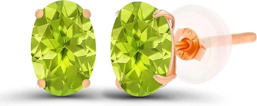 Vista 47 de Aretes ovalados de plata de ley 925 maciza chapados en oro de 0.236 x 0.157 pulgadas con piedra natal genuina para mujer Aretes de tuerca Amatista