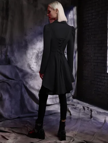 Vista 7 de Scarlet Darkness Women's Vintage Gothic Tailcoat Long Sleeve Tuxedo Jacket Steampunk Jacket Coat