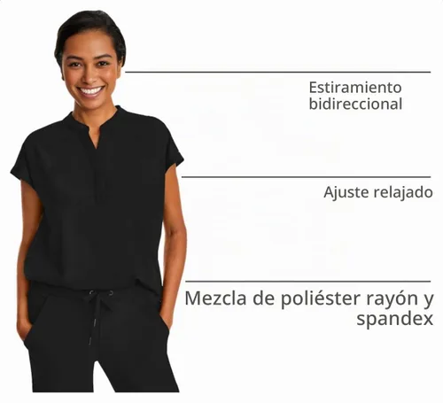 Vista 4 de Healing Hands Purple Label Women's Scrub Top with Dolman Sleeves 2 Pockets Elástico en 2 direcciones, sarga de poliéster y elastano, mangas Dolman