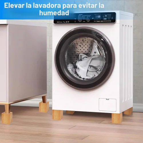 Vista 7 de GNIEMCKIN Juego de 4 elevadores de cama de madera, 4 pulgadas de alto, elevadores de muebles de madera natural, elevadores de sofá resistentes