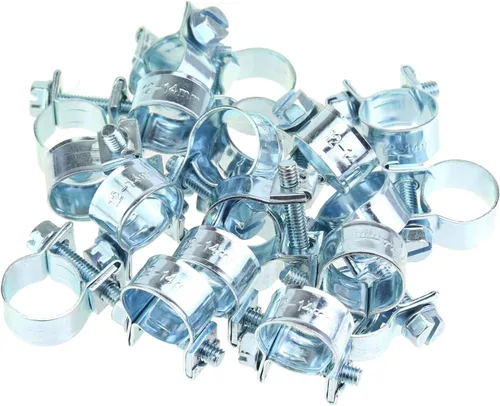 Vista 12 de HELIFOUNER 20 piezas de abrazaderas de manguera de inyección de combustible estilo mini de 7-9mm, abrazaderas ajustables de tubo de clip de manguera
