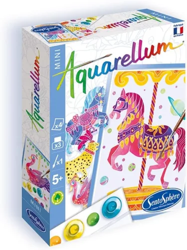 Vista 2 de SentoSphere SEN6005 Aquarelle Magic Canvas Mini Caballos