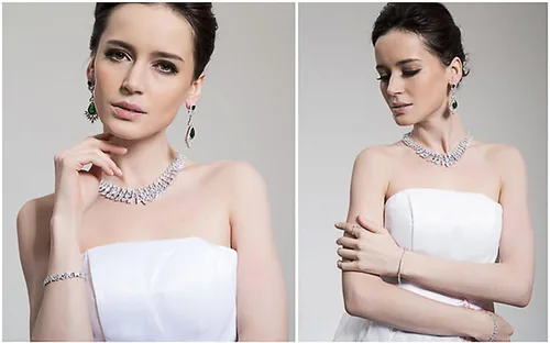 Vista 6 de Aretes colgantes de cristal AAAAA Australia chapados en oro blanco para boda, dama de honor, lágrima transparente, circonita cúbica, para mujeres