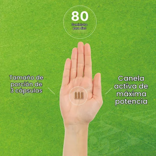 Vista 7 de Canela de Ceilán con Cromo 1000mcg, 240 Cápsulas Extracto de corteza interna activa, verdadera fuente de Sri Lanka Suplementos naturales