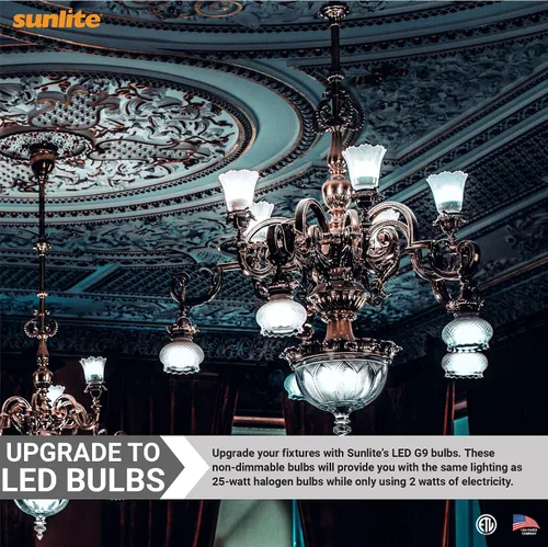 Vista 5 de Sunlite Bombilla LED G9 con base de dos pines, 2 vatios (equivalente a halógeno de 25 W), 200 lúmenes, no regulable, luz diurna de 5000 K, paquete
