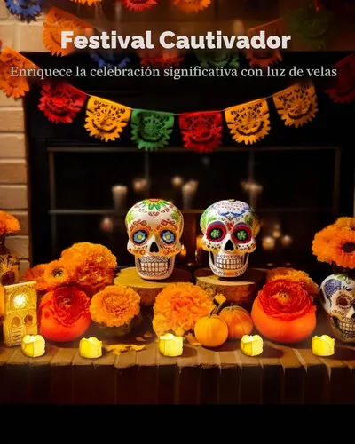 Vista 5 de Homemory 12 piezas de velas de té con temporizador, velas de té parpadeantes sin llama que se encienden automáticamente, funcionan con pilas, se