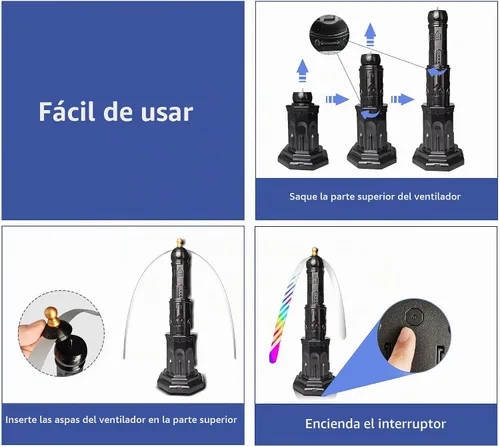 Vista 7 de 4 ventiladores de comida para mesas recargables, giratorio retráctil para comidas de interior, picnic, fiesta (negro)
