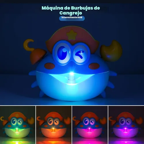 Vista 2 de Juguetes de baño, juguetes de baño para bebés con luz, máquina de burbujas de baño con luz RGB colorida, excelente regalo de cumpleaños para niños