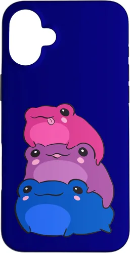 Vista 23 de Funda estética para iPhone 12/12 Pro Bisexual Flag Color Frogs Sutil Bi Pride LGBTQ