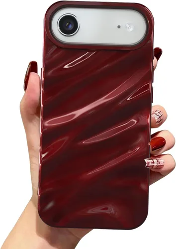 Vista 15 de QLTYPRI Funda compatible con iPhone 11, bonita funda con patrón de ondas de agua para niñas y mujeres, delgada, satinada, brillante, suave, de Beige