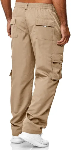 Vista 3 de Pantalones cargo para hombre con bolsillos, pantalones deportivos de algodón para senderismo, casuales, atléticos, deportivos, para exteriores