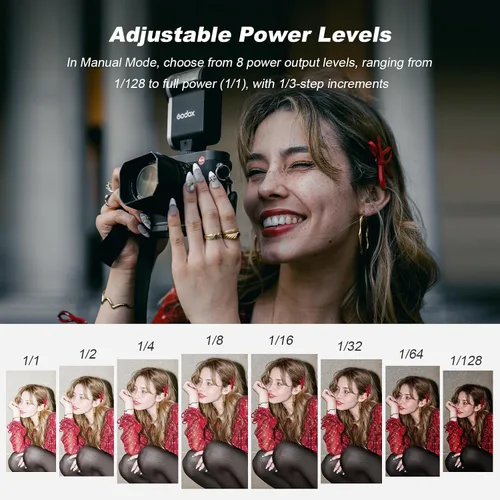 Vista 3 de Godox iA32 Mini Cámara Flash 490 Full Power Flash 2.5sRecycle 8 niveles flash automático GN15 Mini flash Speedlite para Sony zve10 Sony zv1 Ricoh