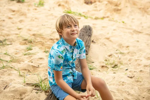 Vista 5 de Tommy Bahama Camisa tejida con botones para niños, camisa tejida con botones para niños