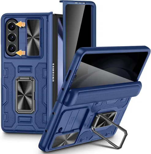 Vista 23 de VEGO Funda para Galaxy Z Fold 4 con Cubierta de Cámara Deslizante y Protección de Bisagra Funda con Protector de Pantalla Soporte Magnético de 360°