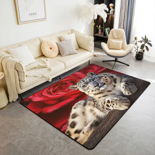 Vista 26 de Erosebridal Cowboys - Alfombra antideslizante de 3 x 5 pies, alfombra de caballos occidentales, tapete decorativo para interiores, montañas
